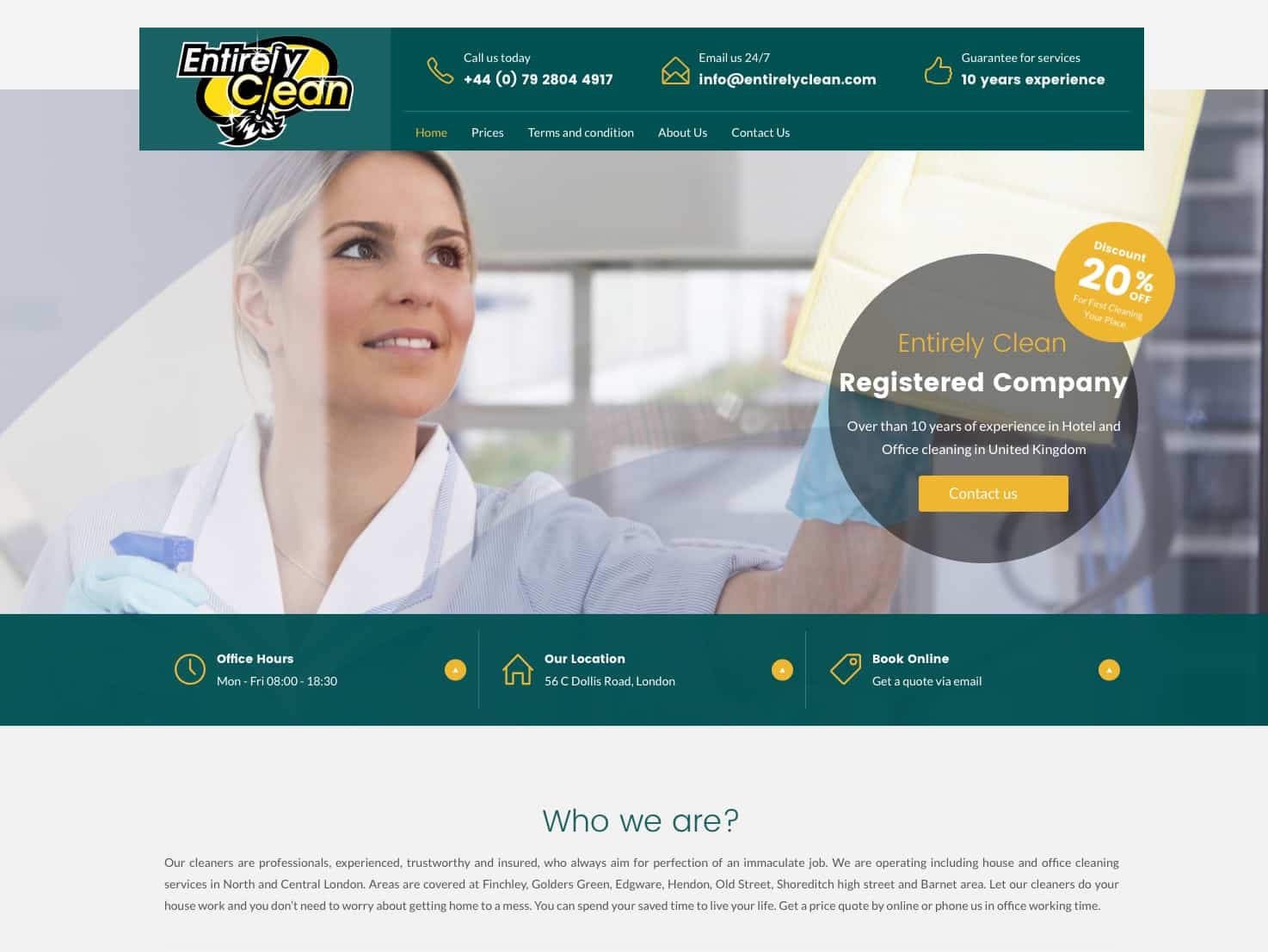 Cleaning Service Website Design UK London and United States Magyarul