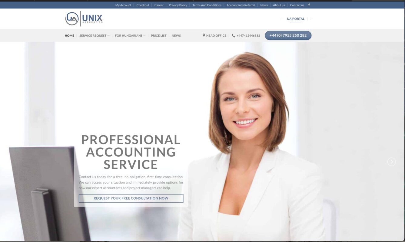 Accountancy Website Design and building by Intshade UK