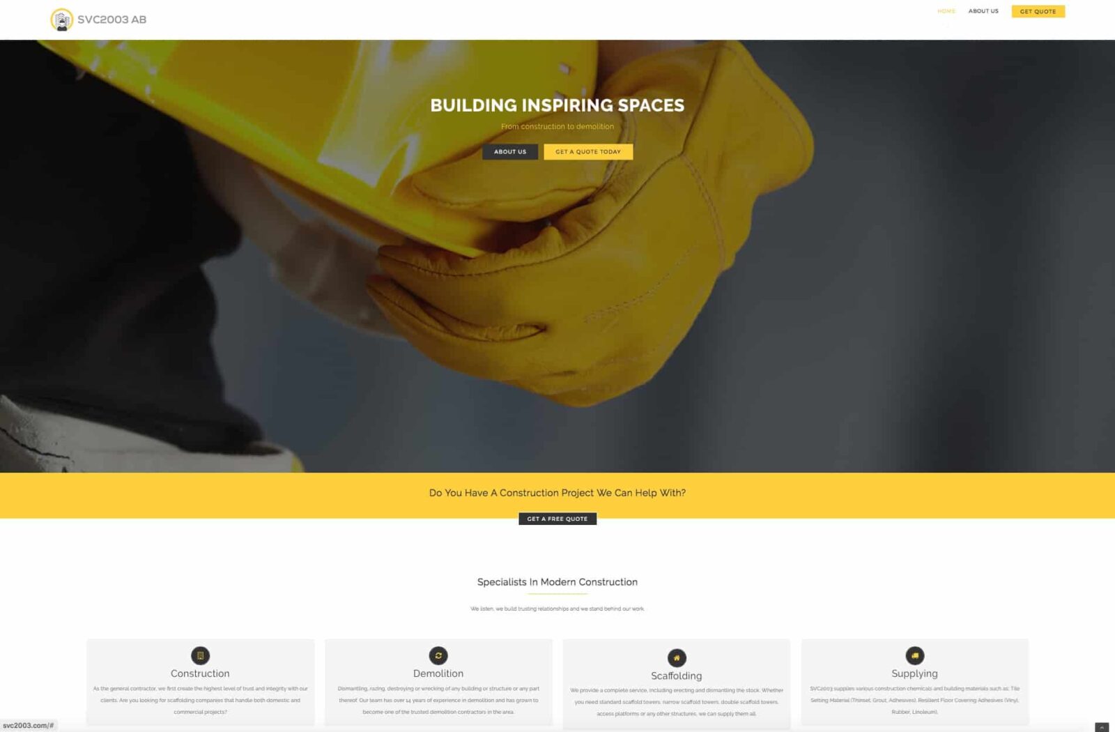 Construction and Building service website design London England